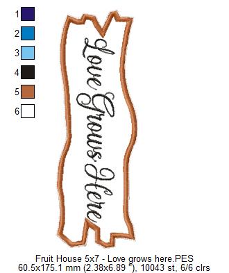 Fruit´s House Door Ornament - ITH Project - Machine Embroidery Design