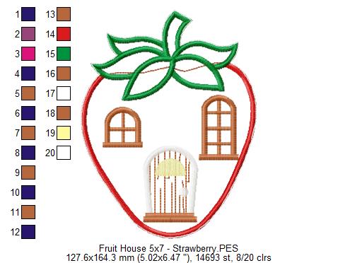 Fruit´s House Door Ornament - ITH Project - Machine Embroidery Design