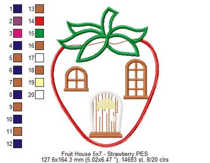 Fruit´s House Door Ornament - ITH Project - Machine Embroidery Design