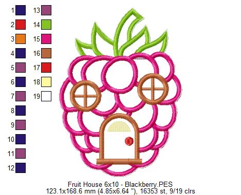 Fruit´s House Door Ornament - ITH Project - Machine Embroidery Design