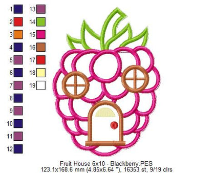 Fruit´s House Door Ornament - ITH Project - Machine Embroidery Design