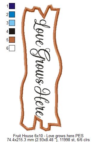 Fruit´s House Door Ornament - ITH Project - Machine Embroidery Design