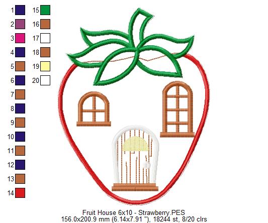 Fruit´s House Door Ornament - ITH Project - Machine Embroidery Design