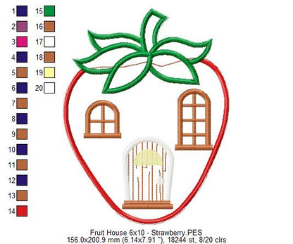 Fruit´s House Door Ornament - ITH Project - Machine Embroidery Design