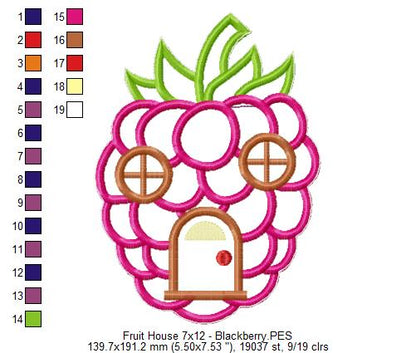 Fruit´s House Door Ornament - ITH Project - Machine Embroidery Design