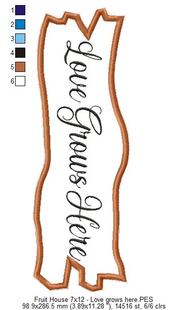 Fruit´s House Door Ornament - ITH Project - Machine Embroidery Design