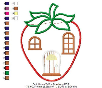Fruit´s House Door Ornament - ITH Project - Machine Embroidery Design
