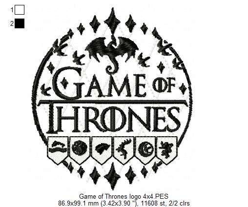 Game of Thrones Logo - Fill Stitch - Machine Embroidery Design