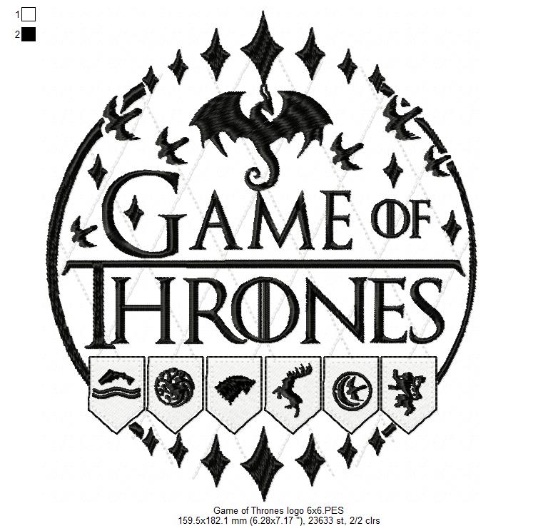 Game of Thrones Logo - Fill Stitch - Machine Embroidery Design