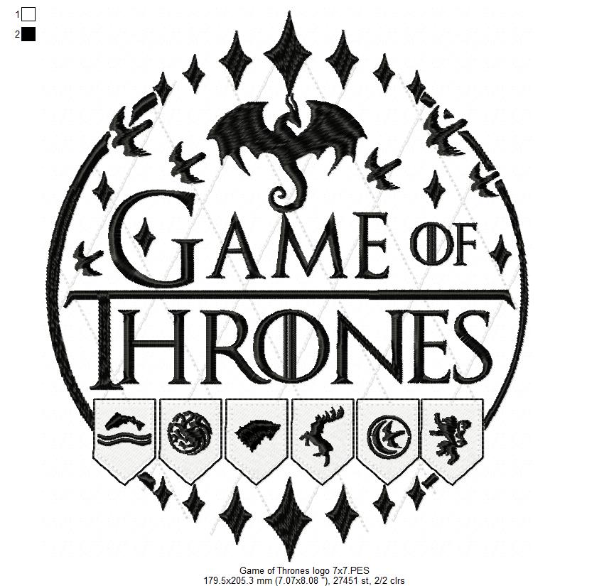 Game of Thrones Logo - Fill Stitch - Machine Embroidery Design