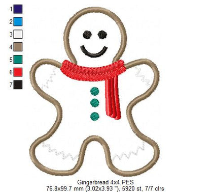 Gingerbread - Applique - Machine Embroidery Design