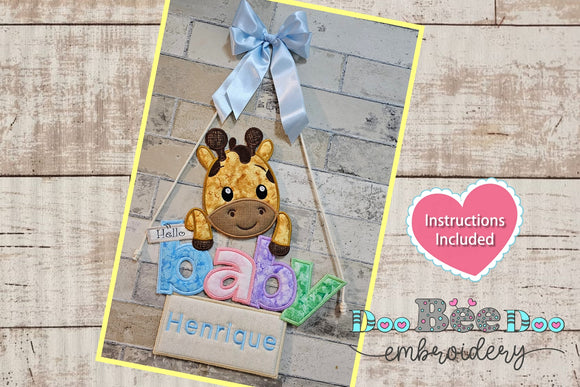 Nursery Baby Giraffe Boy - ITH Project - Machine Embroidery Design