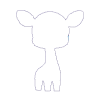 Giraffe Boy Blinking - Applique - Machine Embroidery Design