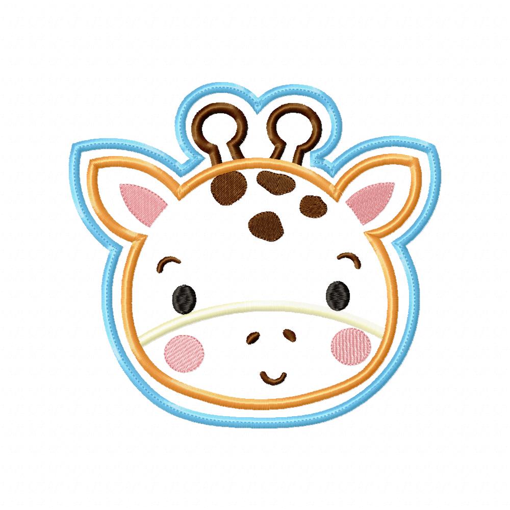 Giraffe Boy Face Tag - ITH Project - Machine Embroidery Design