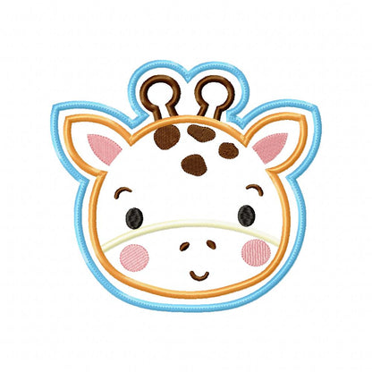 Giraffe Boy Face Tag - ITH Project - Machine Embroidery Design