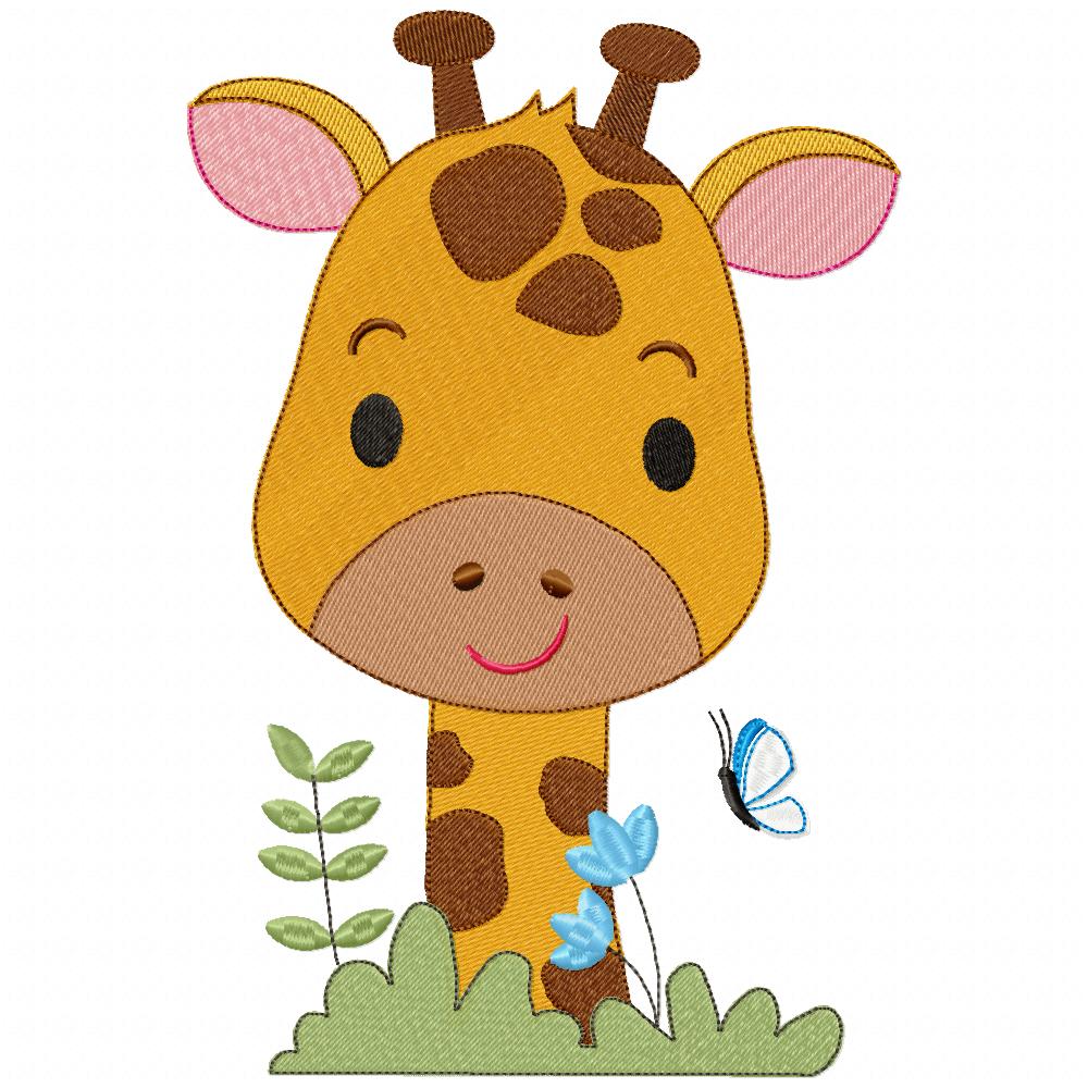 Cute Giraffe Boy - Fill Stitch - Machine Embroidery Design