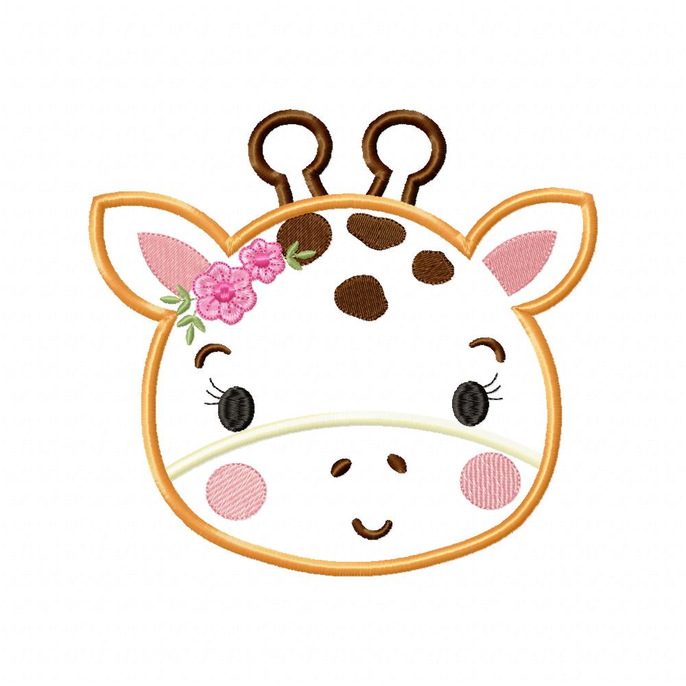 Giraffe Face Girl - Applique