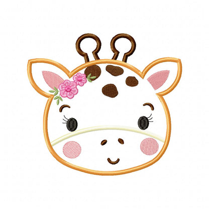 Giraffe Face Girl - Applique