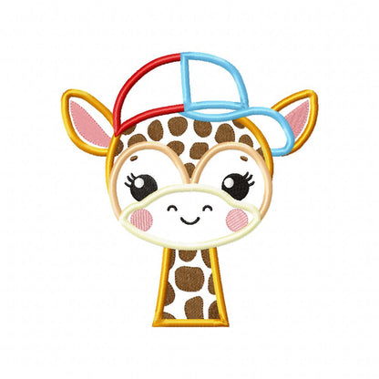 Giraffe with Hat - Applique - Machine Embroidery Design