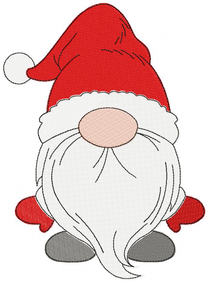 Little Gnome for Christmas 🎄 – Fill Stitch - Machine Embroidery Design