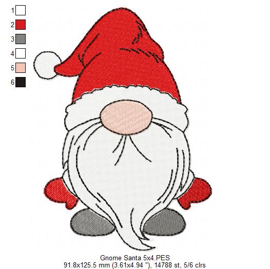 Little Gnome for Christmas 🎄 – Fill Stitch - Machine Embroidery Design