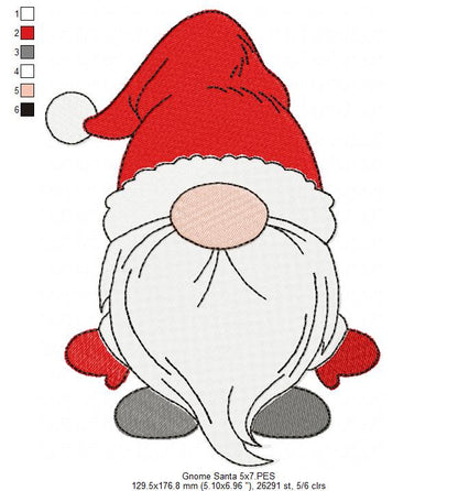 Little Gnome for Christmas 🎄 – Fill Stitch - Machine Embroidery Design