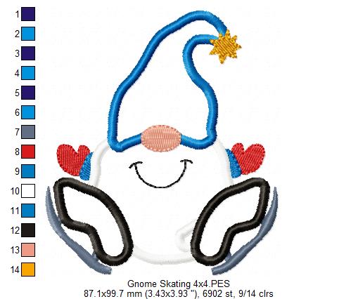 Sweetheart Winter Gnome - Applique - Machine Embroidery Design