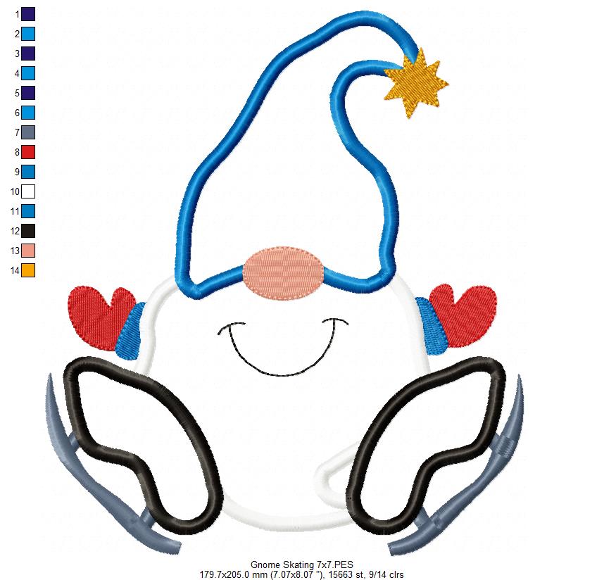Sweetheart Winter Gnome - Applique - Machine Embroidery Design