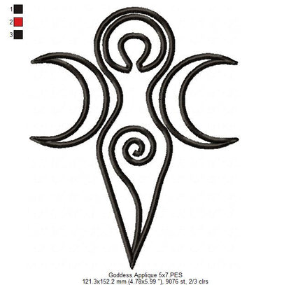 The Triple Goddess - Applique - Machine Embroidery Design