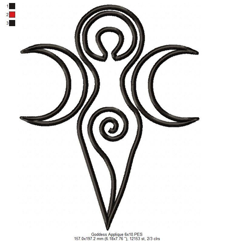 The Triple Goddess - Applique - Machine Embroidery Design
