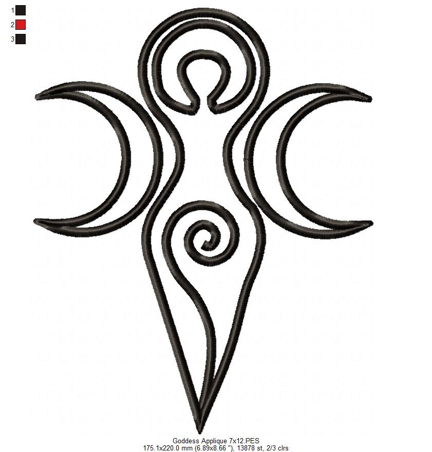 The Triple Goddess - Applique - Machine Embroidery Design