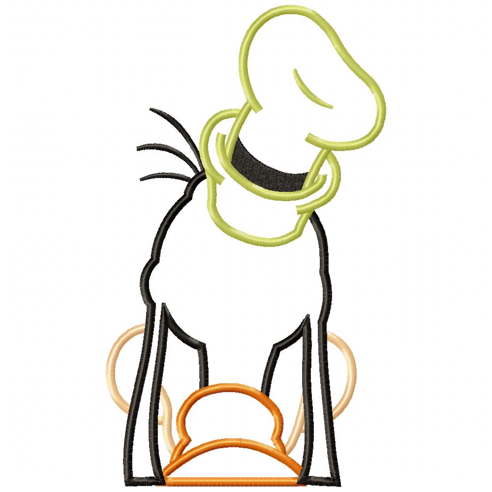 Goofy Back - Applique - Machine Embroidery Design