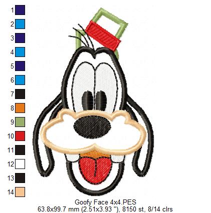 Goofy Face - Applique - Machine Embroidery Design