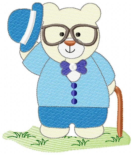 Grandpa Teddy Bear - Fill Stitch