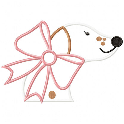 Greyhound Dog Girl - Applique - Machine Embroidery Design