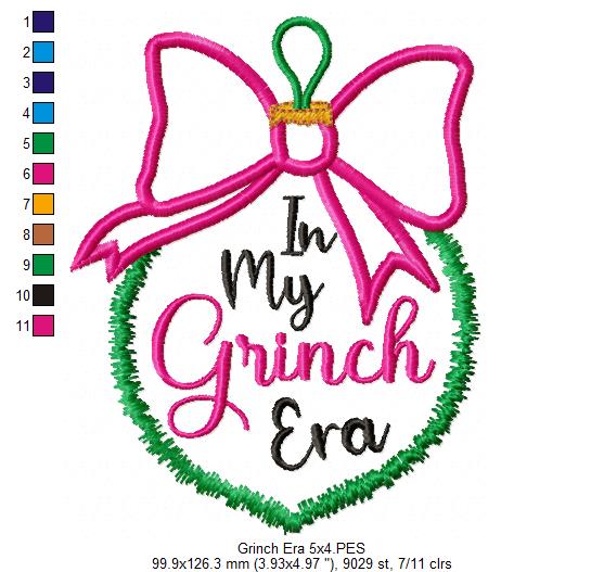 In My Grinch Era - Applique - Machine Embroidery Design