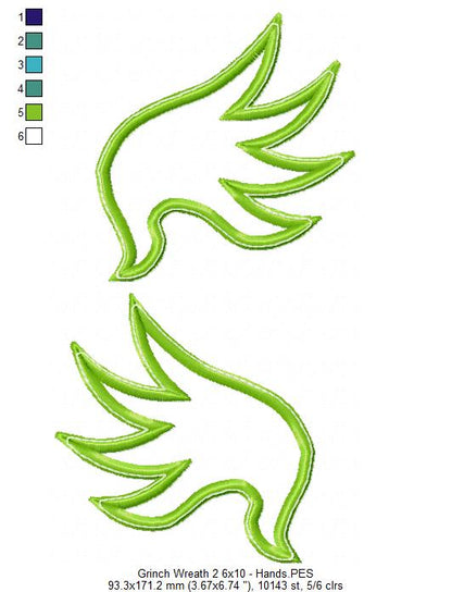 Merry Grinchmas Wreath - ITH Project - Machine Embroidery Design