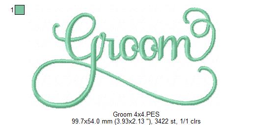 Wedding Groom - Fill Stitch Embroidery
