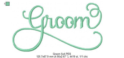 Wedding Groom - Fill Stitch Embroidery