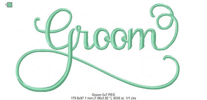 Wedding Groom - Fill Stitch Embroidery