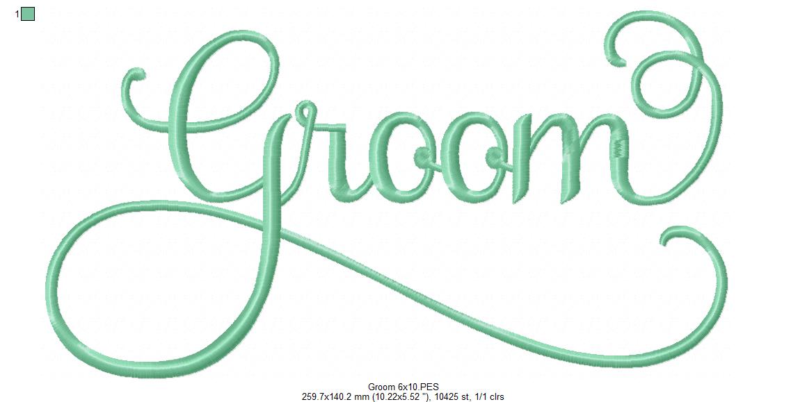 Wedding Groom - Fill Stitch Embroidery