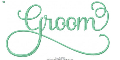 Wedding Groom - Fill Stitch Embroidery