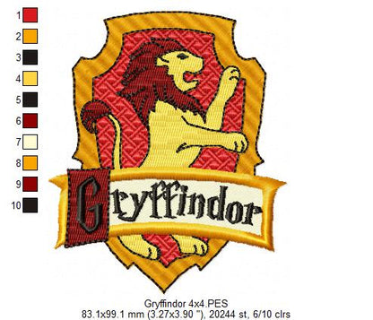 The 4 Houses of the School of Magic - Fill Stitch