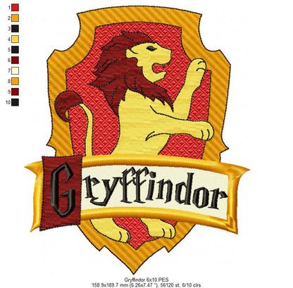 The 4 Houses of the School of Magic - Fill Stitch