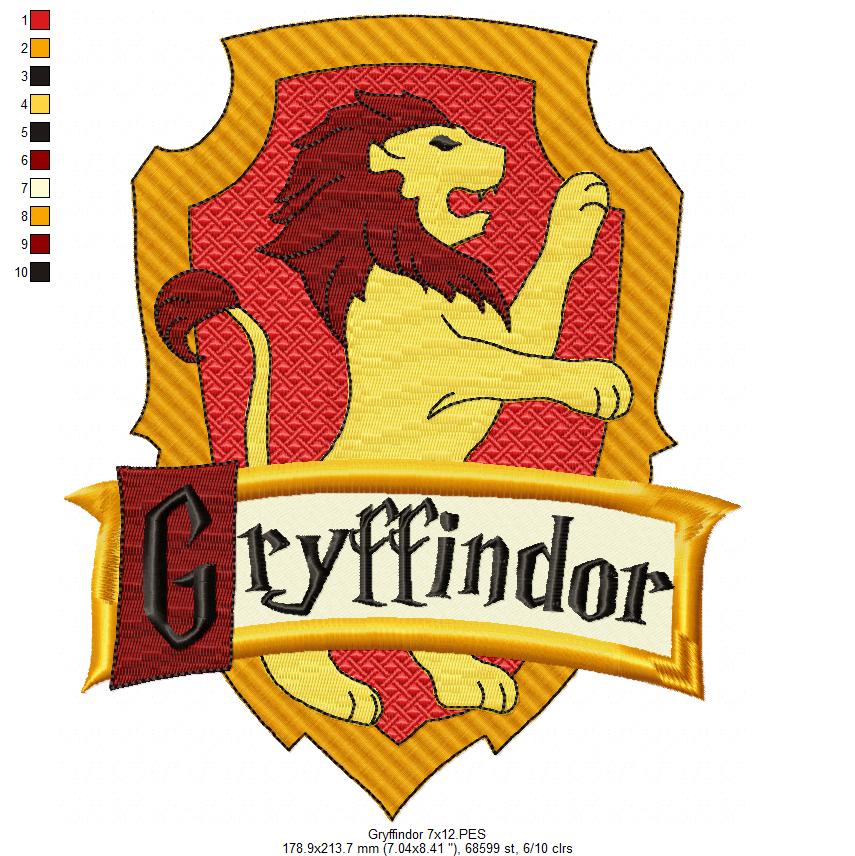School of Magic Gryffindor - Fill Stitch - Machine Embroidery Design