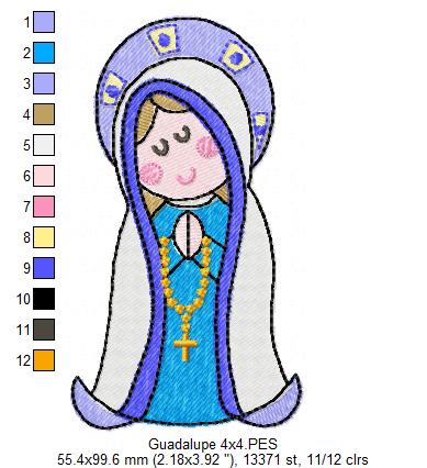 Our Lady of Guadalupe - Fill Stitch - Machine Embroidery Design