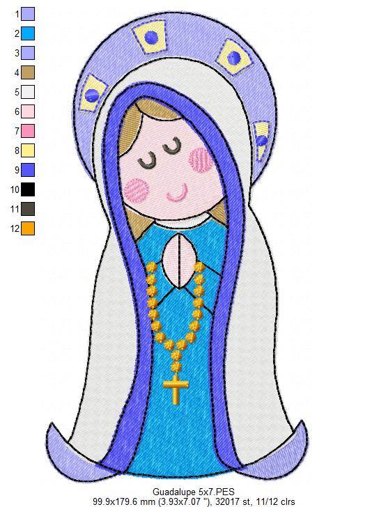 Our Lady of Guadalupe - Fill Stitch - Machine Embroidery Design