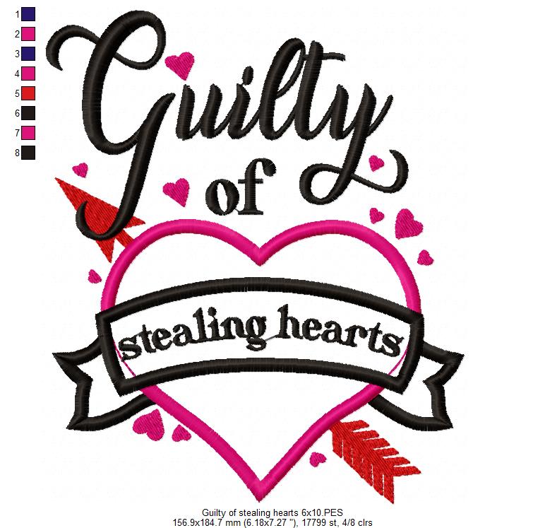 Guilty of Stealing Hearts - Applique