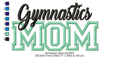 Basic Gymnastics Mom - Applique - Machine Embroidery Design