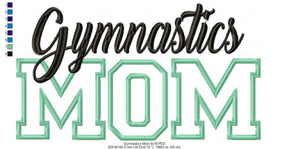 Basic Gymnastics Mom - Applique - Machine Embroidery Design